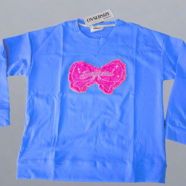 American Vintage Bow Tie Denim Patch Sweatshirt