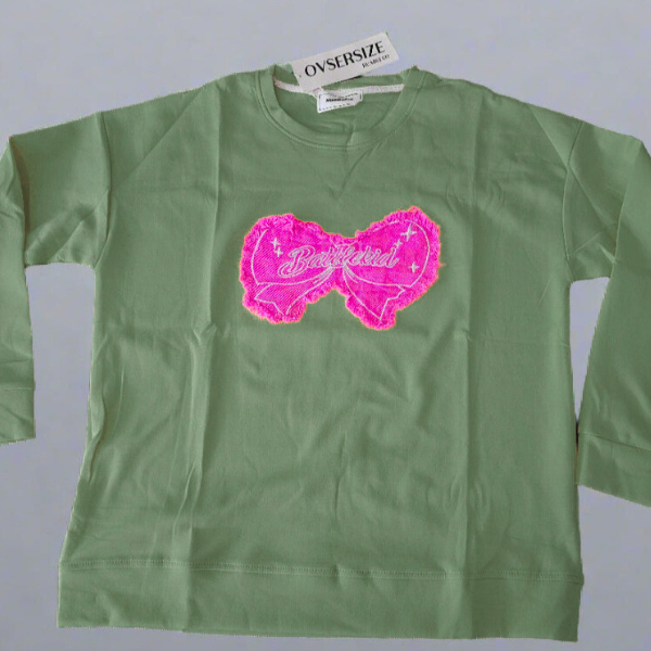 American Vintage Bow Tie Denim Patch Sweatshirt