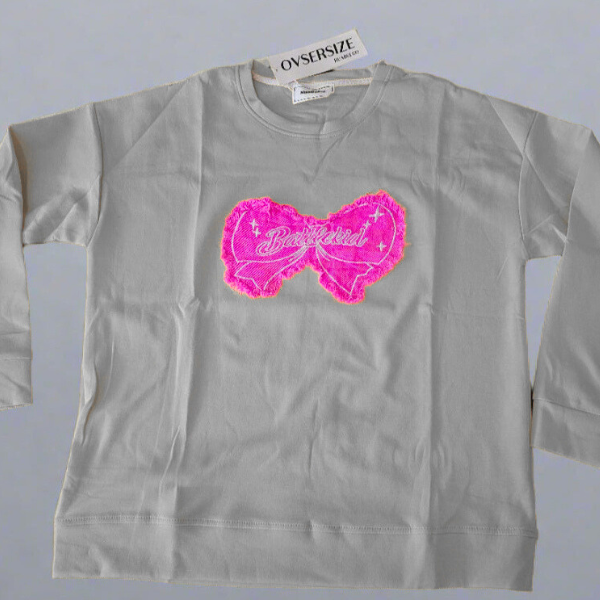 American Vintage Bow Tie Denim Patch Sweatshirt