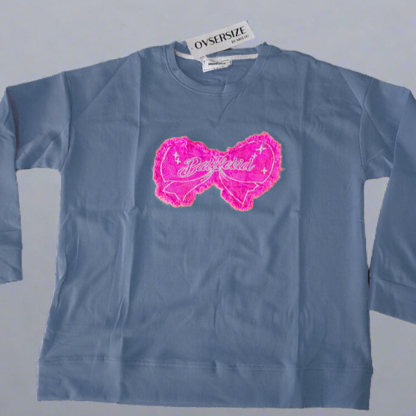 American Vintage Bow Tie Denim Patch Sweatshirt