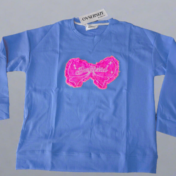 American Vintage Bow Tie Denim Patch Sweatshirt