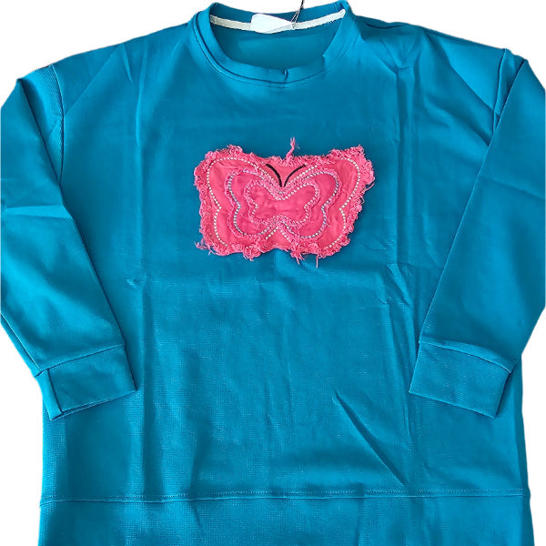 American Vintage Butterfly Denim Patch Sweatshirt