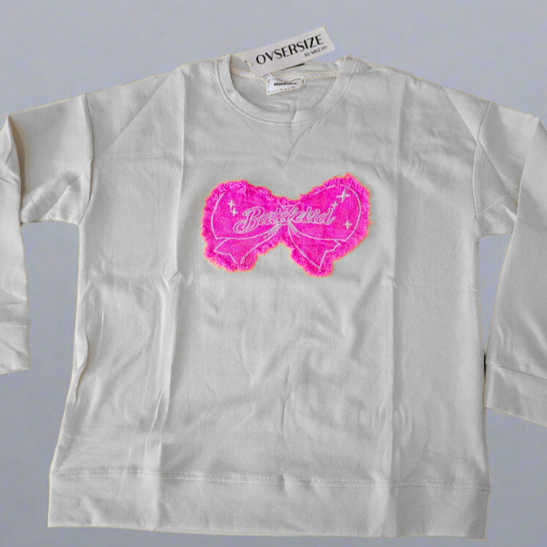 American Vintage Bow Tie Denim Patch  Sweatshirt